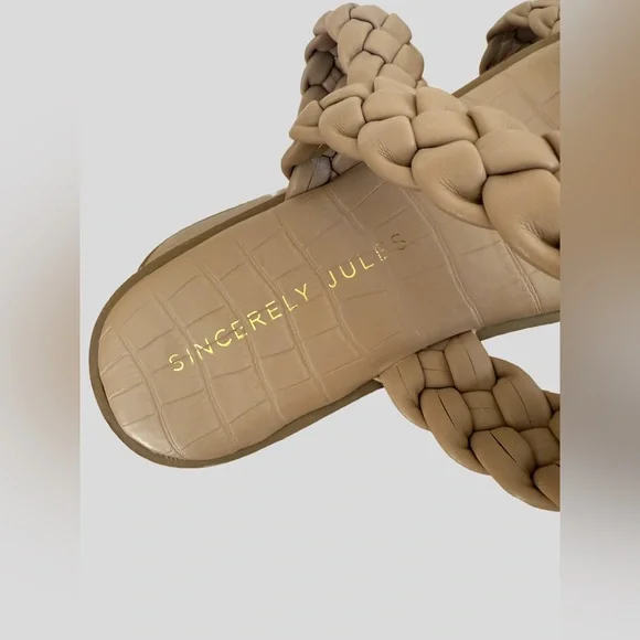 Sincerely Jules Tan Braided Sandals - Picture 6 of 10